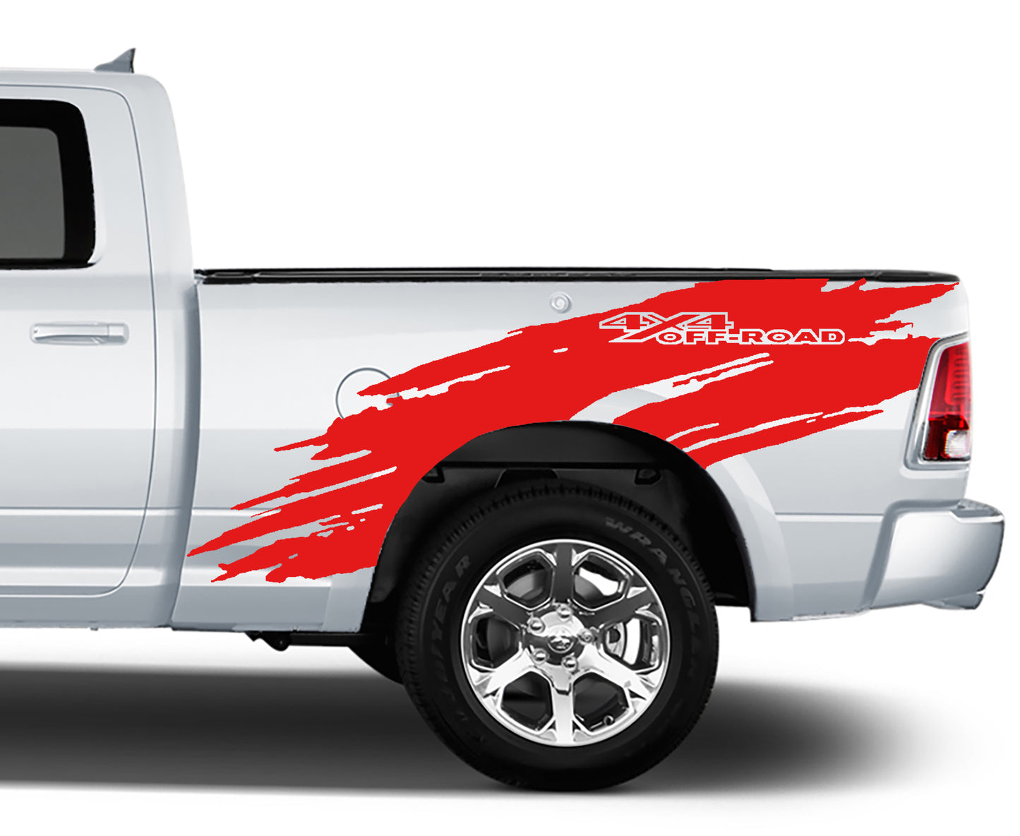 torn 4x4 off road bed graphics for dodge ram 2008 to 2018 models red