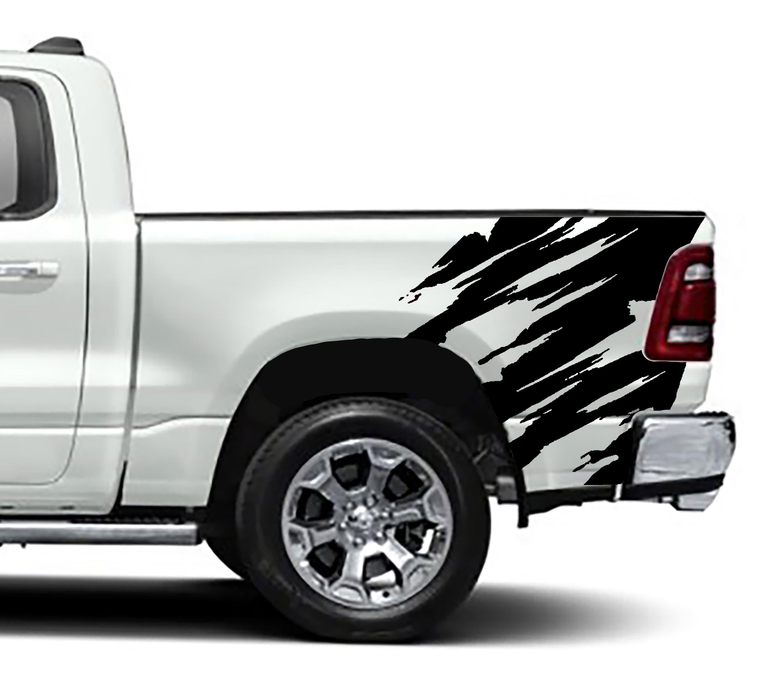torn bed graphics for dodge ram 1500 2500 2019 to 2023 models black