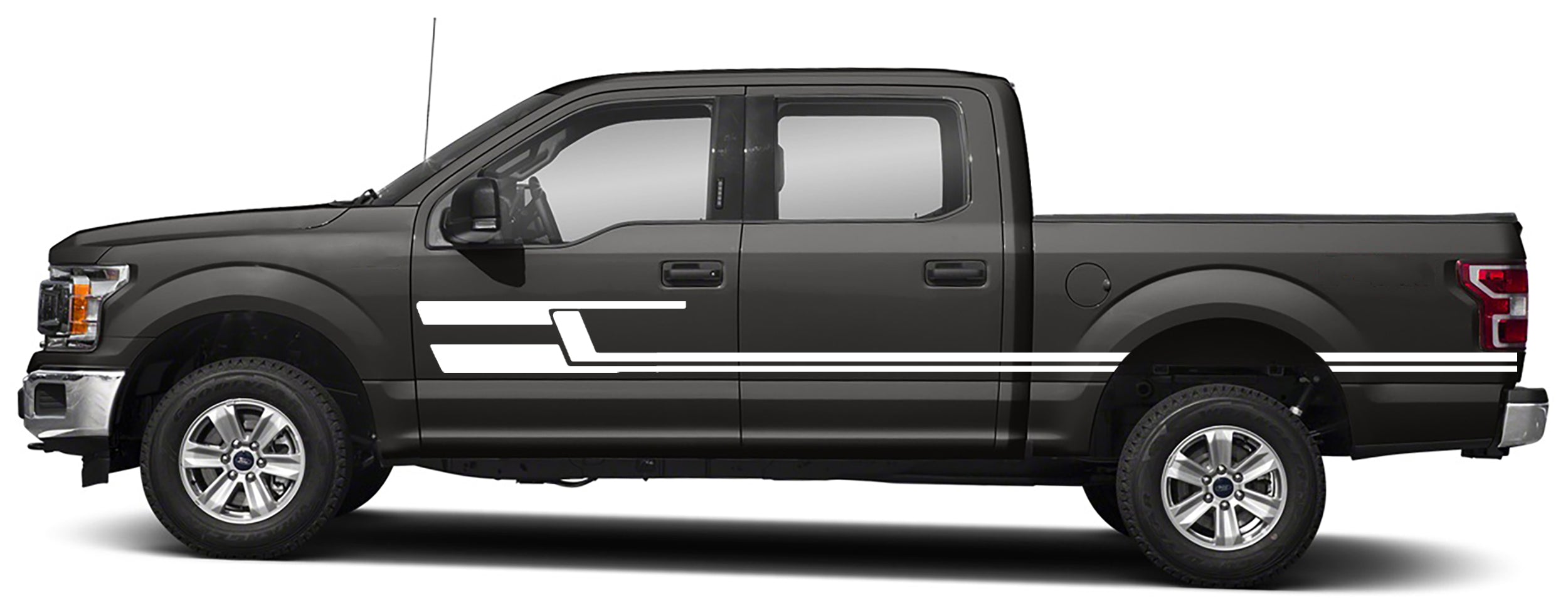 upper body stripes graphics for ford f 150 2015 to 2020 models white