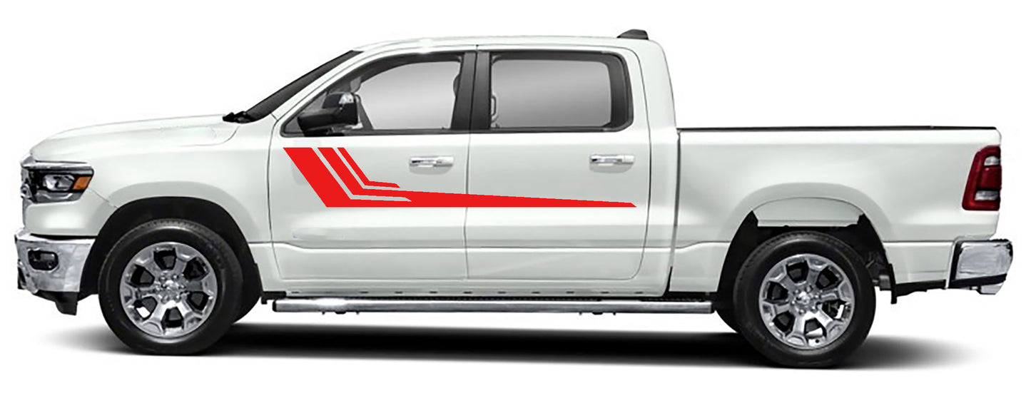 upper door hocky graphics for dodge ram 1500 2500 2019 to 2023 models red