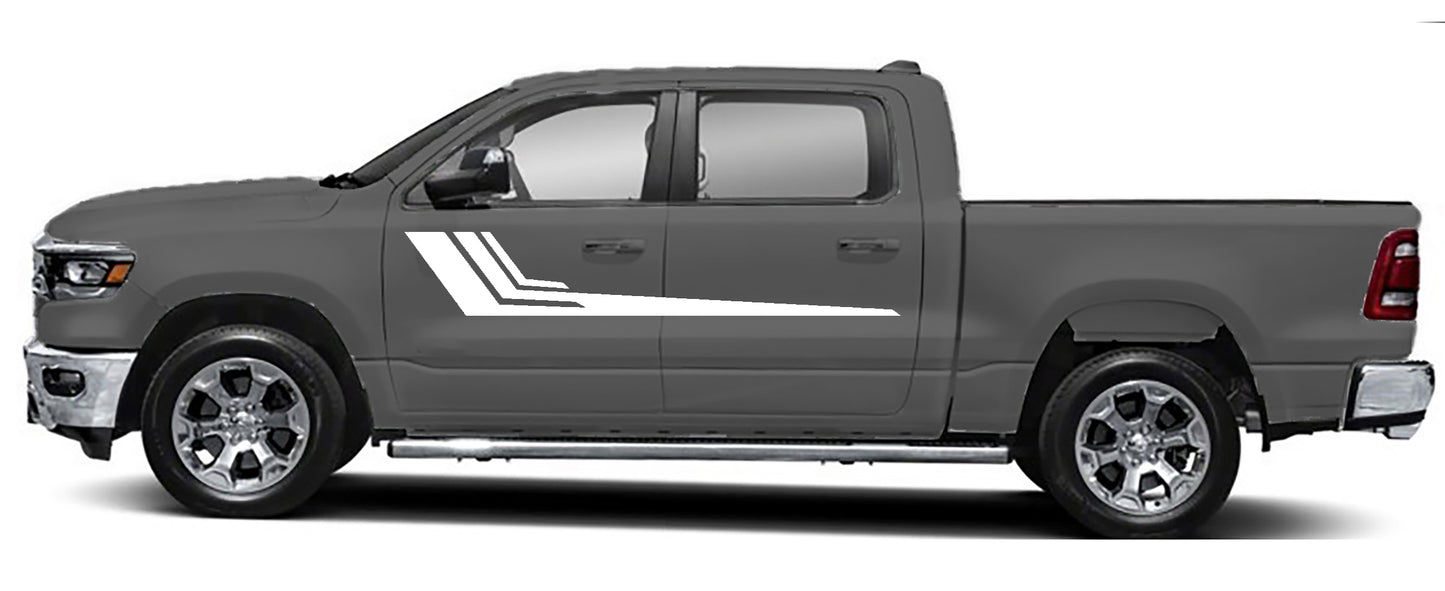 upper door hocky graphics for dodge ram 1500 2500 2019 to 2023 models white