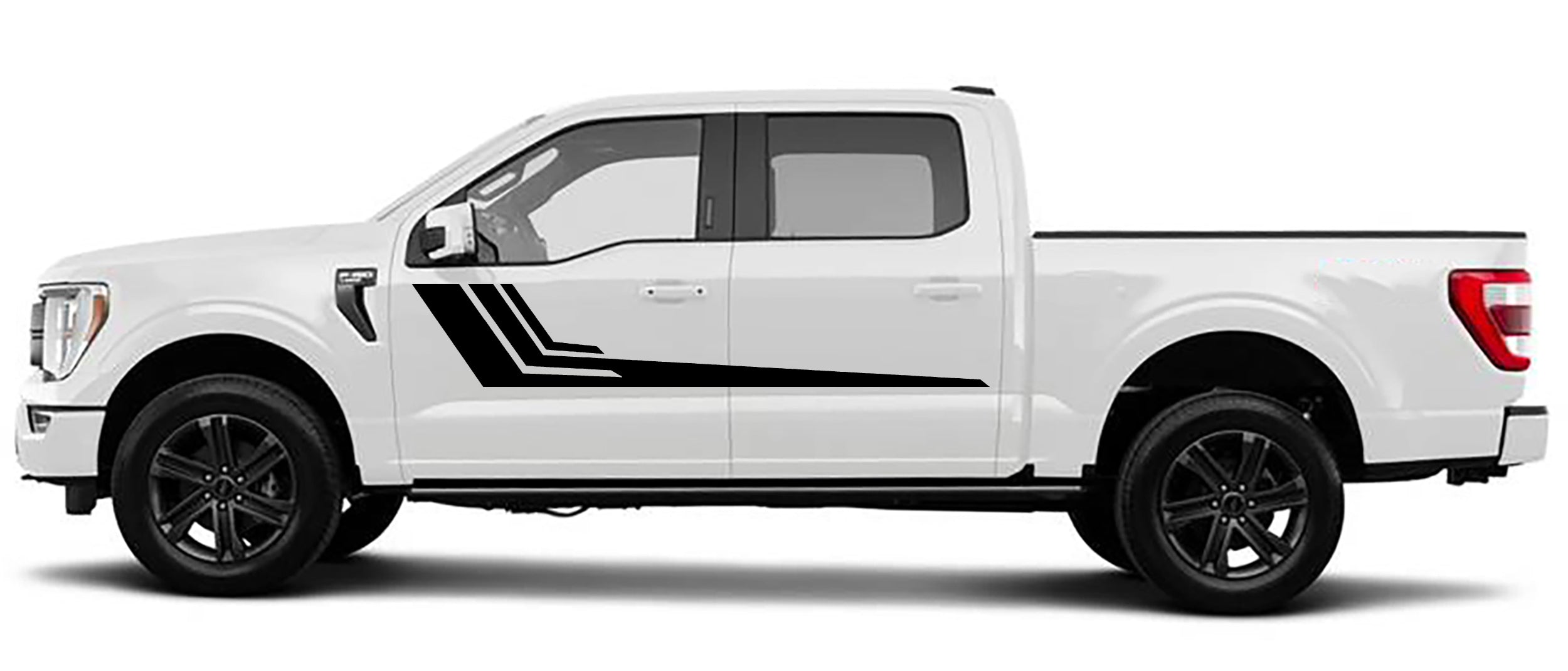 Ford F-150 Upper Door Hockey Stripes Decals (Pair) : Vinyl Graphics Kit Fits (2021-2023)