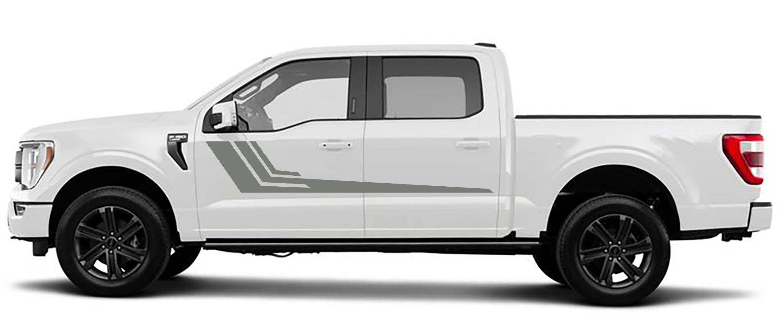 upper door hockey stripe vinyl graphics for ford f 150 2021 to 2023 models gray