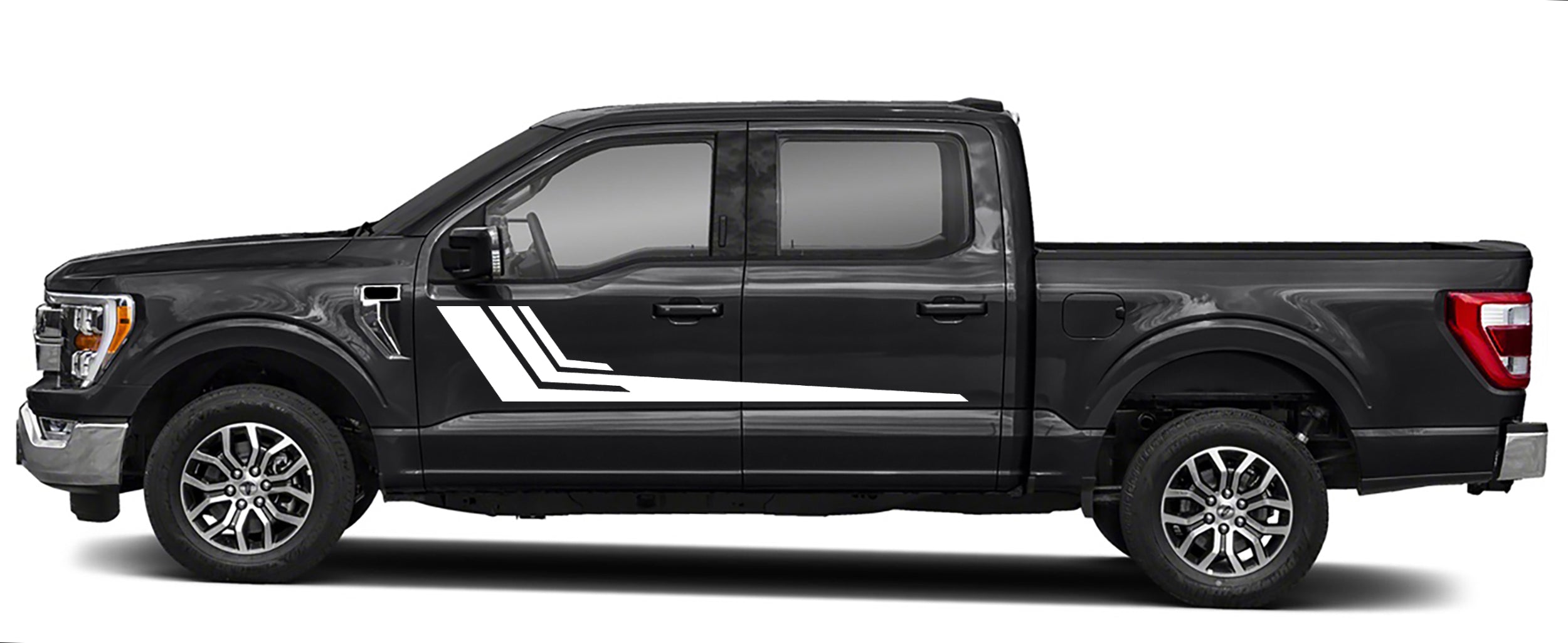 upper door hockey stripe vinyl graphics for ford f 150 2021 to 2023 models white