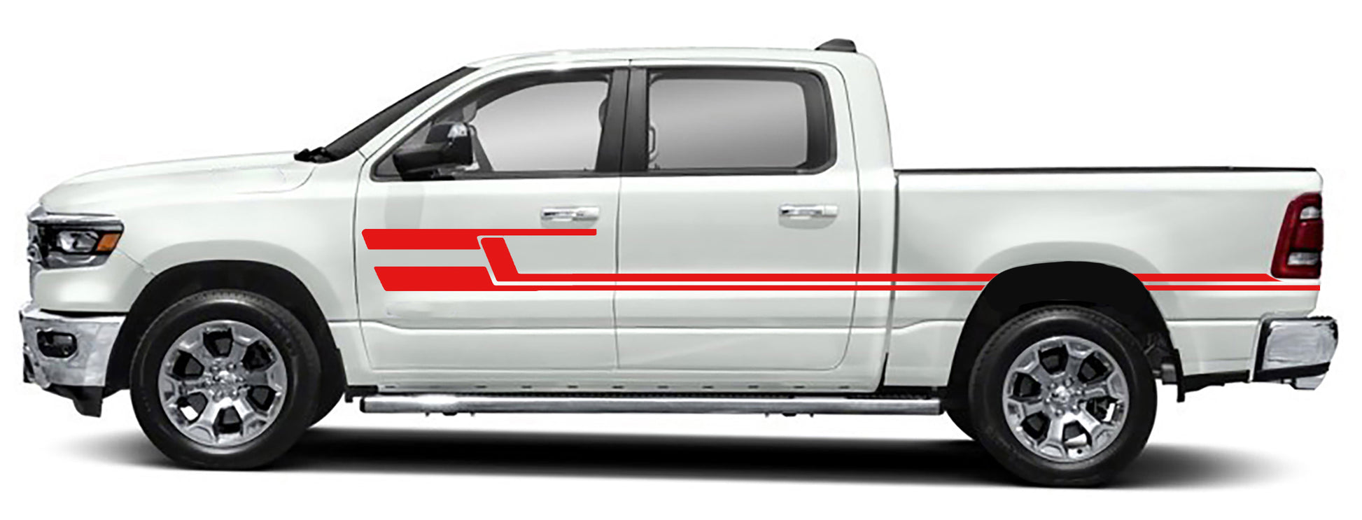 upper door graphics for dodge ram 1500 2500 2019 to 2023 models red