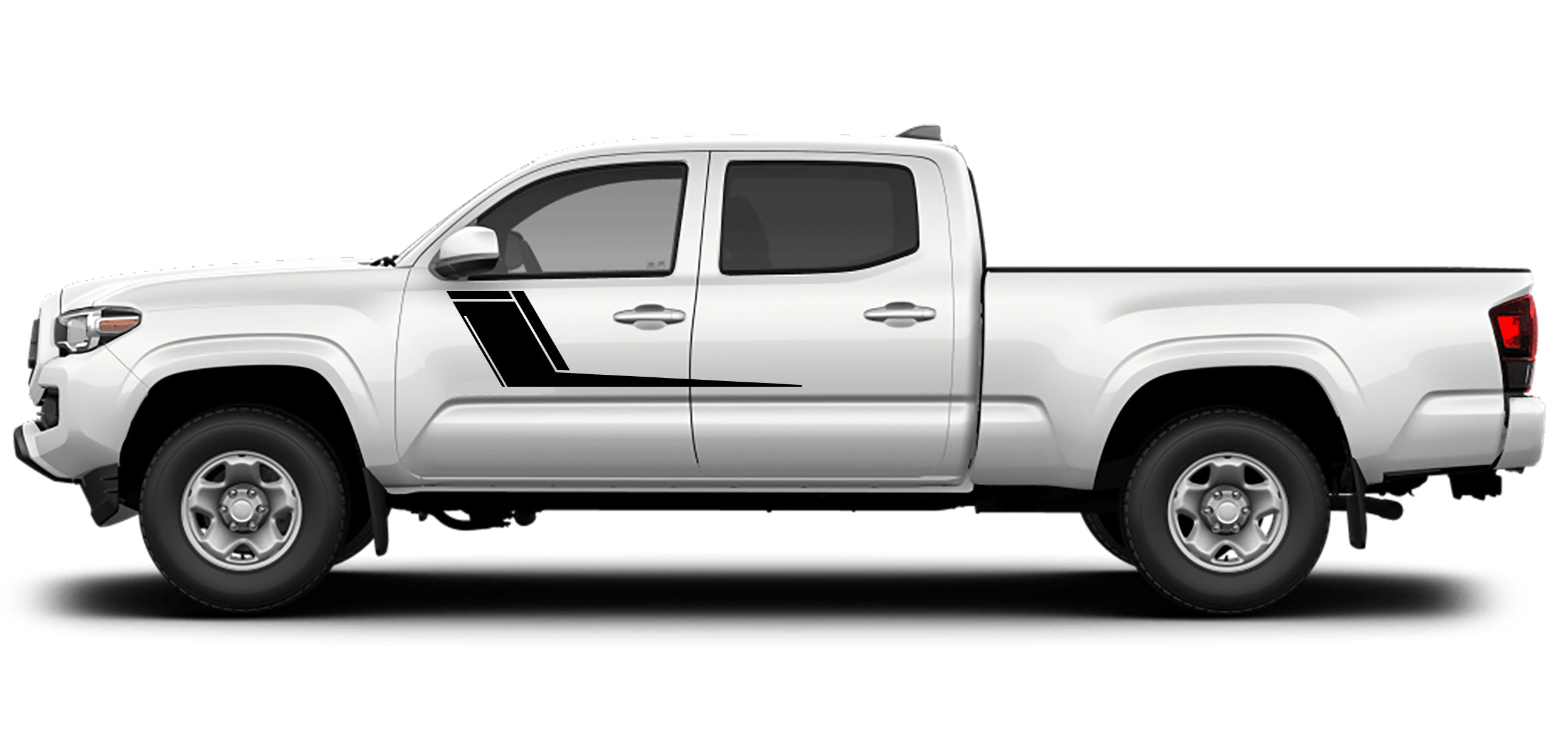Toyota Tacoma Upper Door Hockey Stripes Decals (Pair) : Vinyl Graphics Kit Fits (2016-2022)
