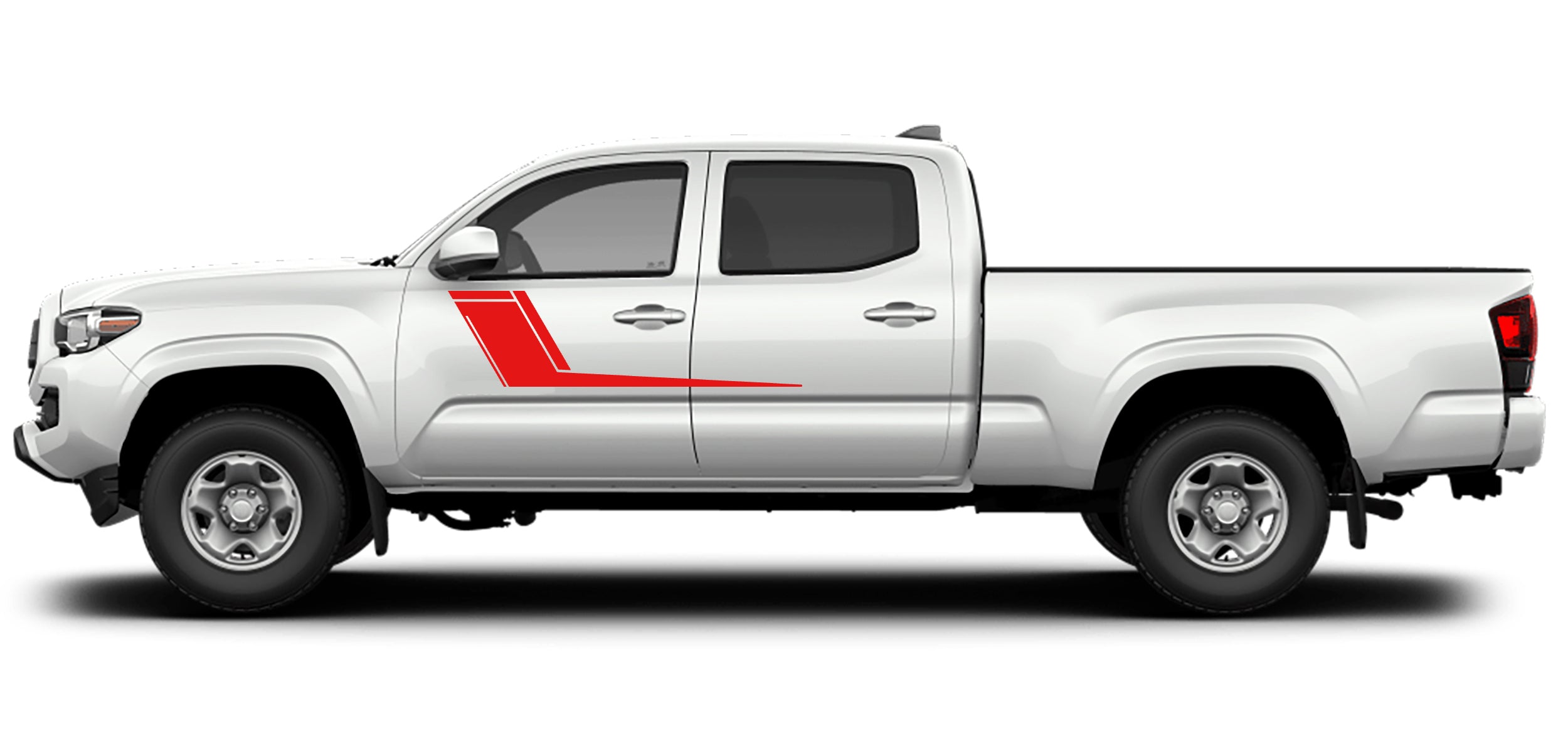 upper door stripes vinyl decals for toyota tacoma 2016 to 2023 models red