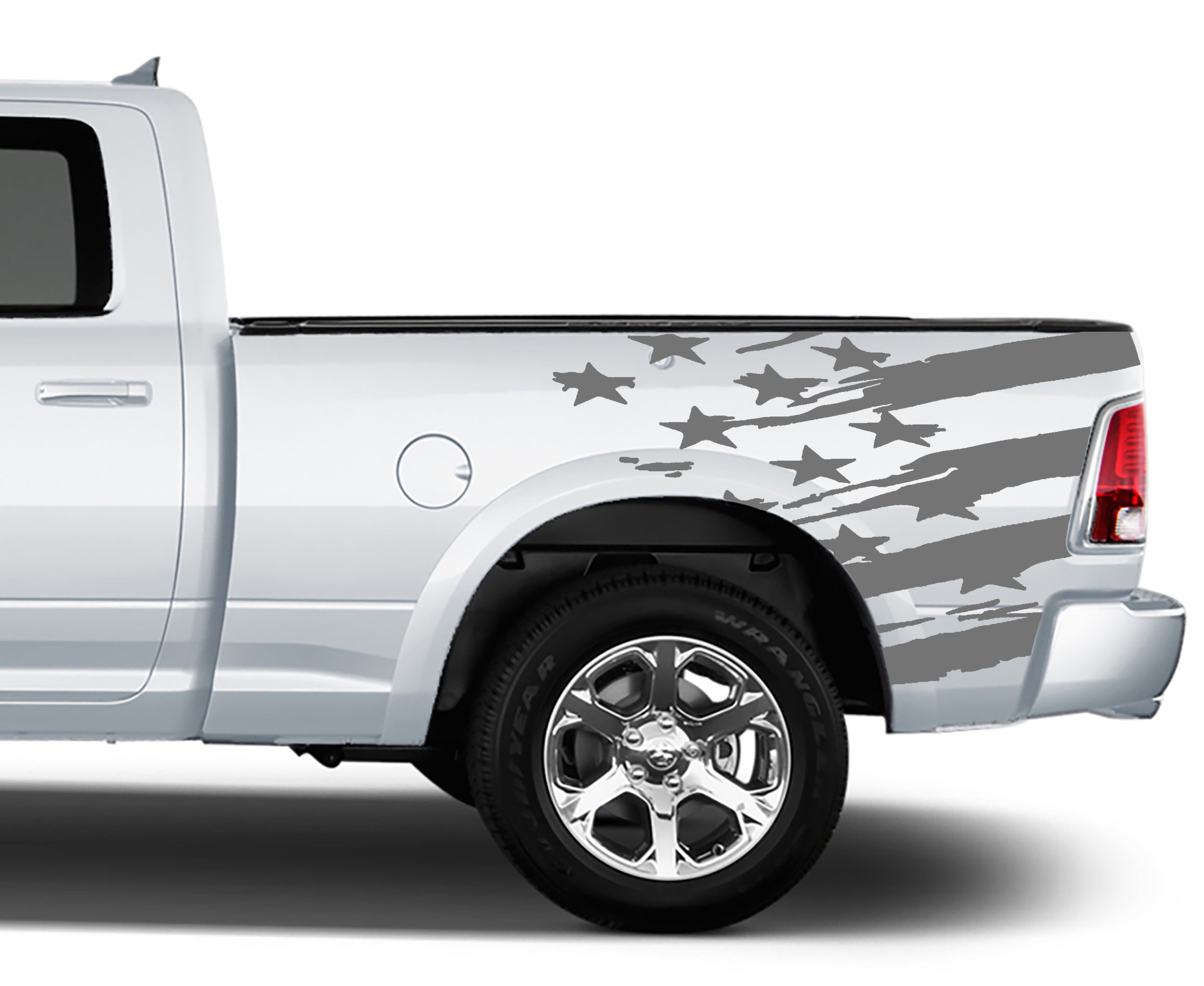 us flag bed patriot graphics for dodge ram 2009 to 2018 models gray