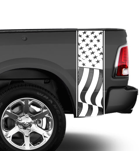 universal usa flag truck bed decal for all truck models and makes white