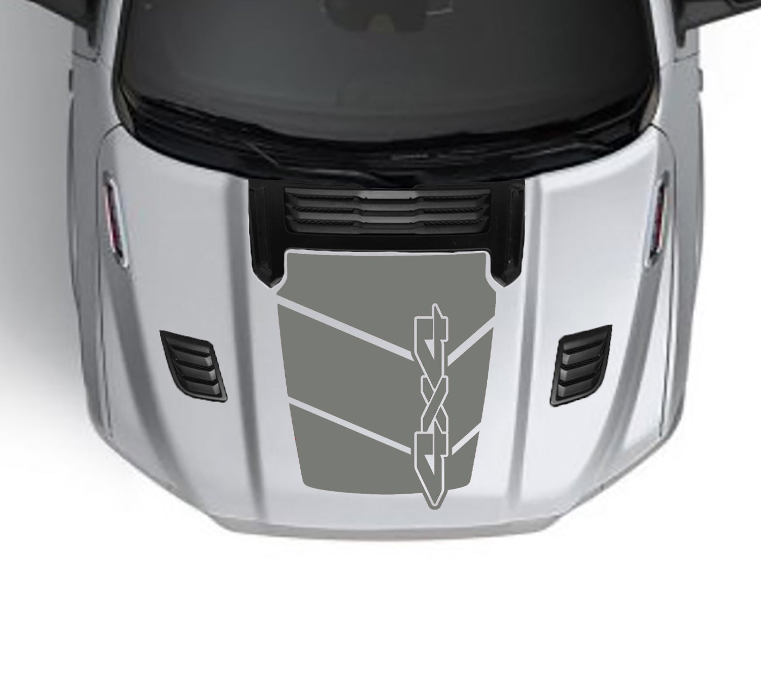 walker 4x4 hood graphics for dodge ram 1500sport hood 2019 to 2023 models gray