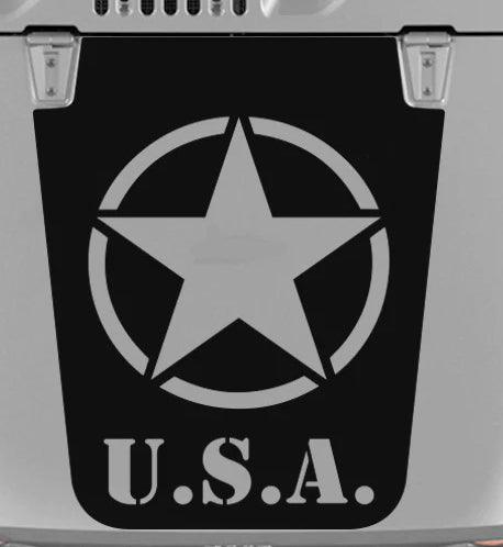 Jeep Wrangler JK (2007-2018) Custom Decals, Graphics and Stickers - USA Star Hood Decal - Jkprostickers