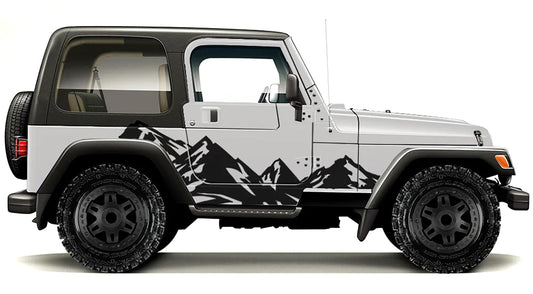 Jeep Wrangler (1999-2006) Custom Decals, Graphics and Stickers - Mountain Kit - Jkprostickers