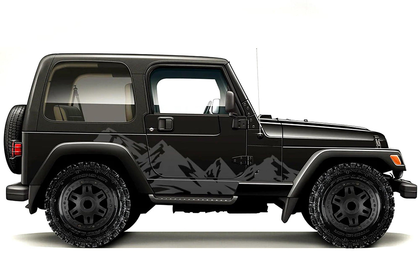 Jeep Wrangler (1999-2006) Custom Decals, Graphics and Stickers - Mountain Kit - Jkprostickers