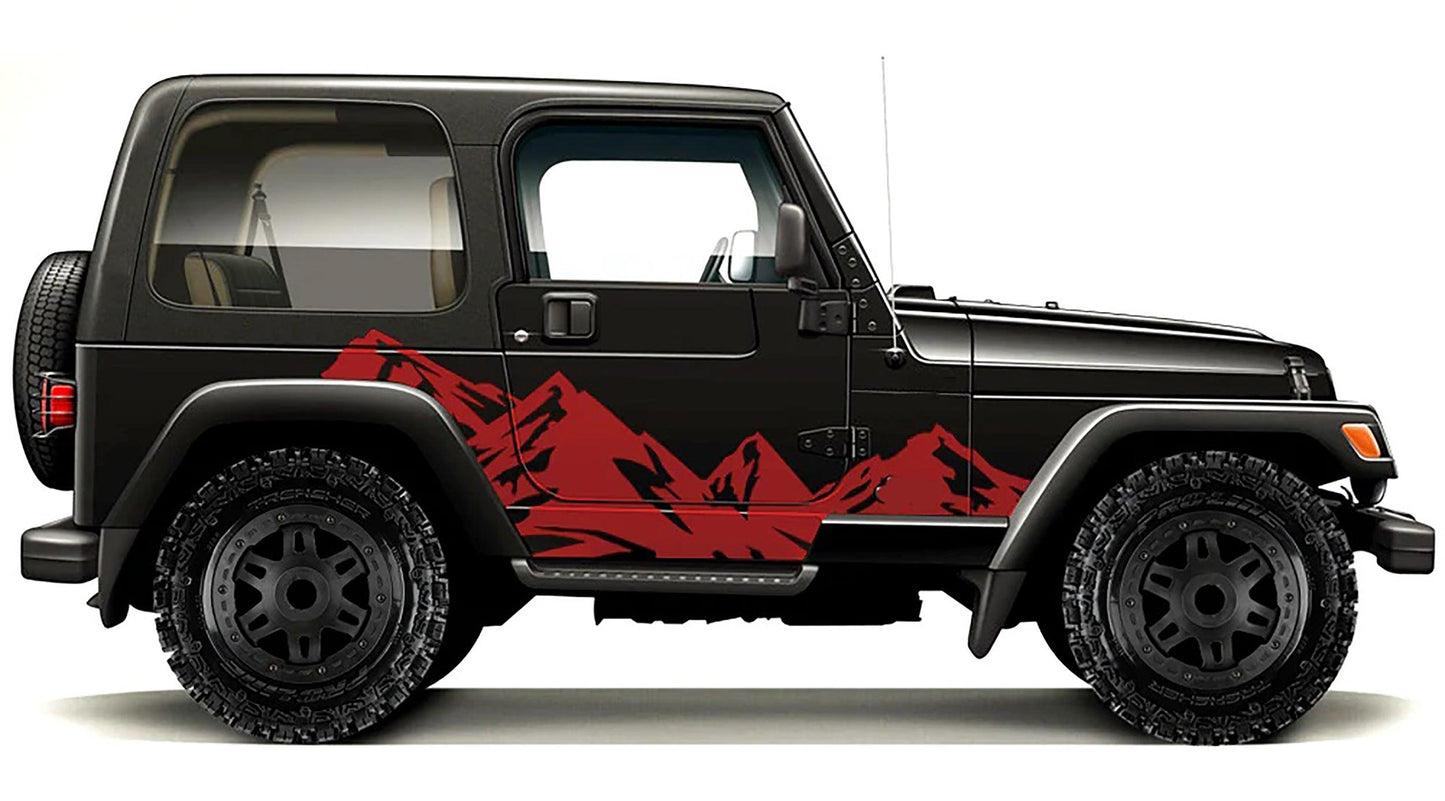 Jeep Wrangler (1999-2006) Custom Decals, Graphics and Stickers - Mountain Kit - Jkprostickers
