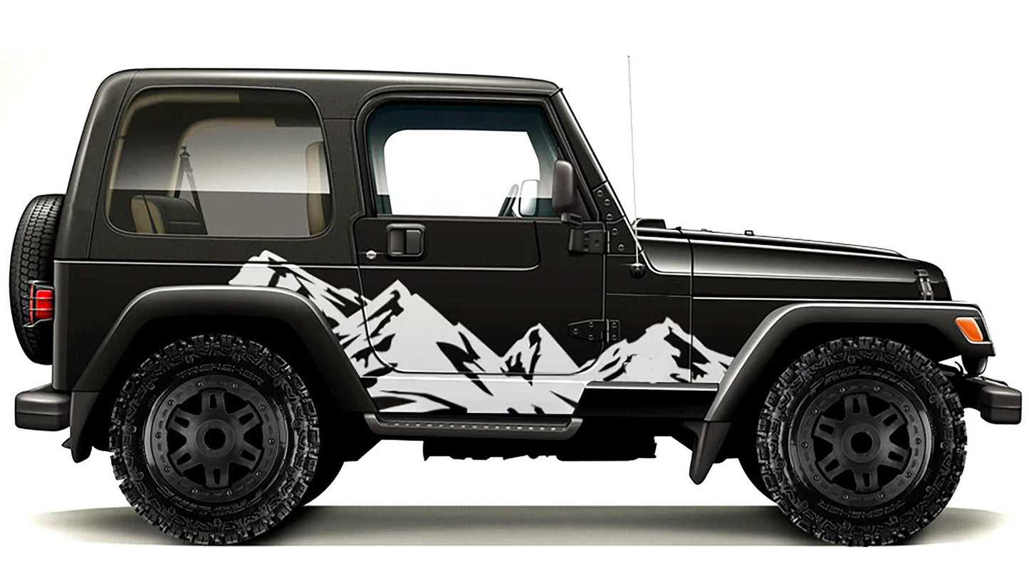 Jeep Wrangler (1999-2006) Custom Decals, Graphics and Stickers - Mountain Kit - Jkprostickers