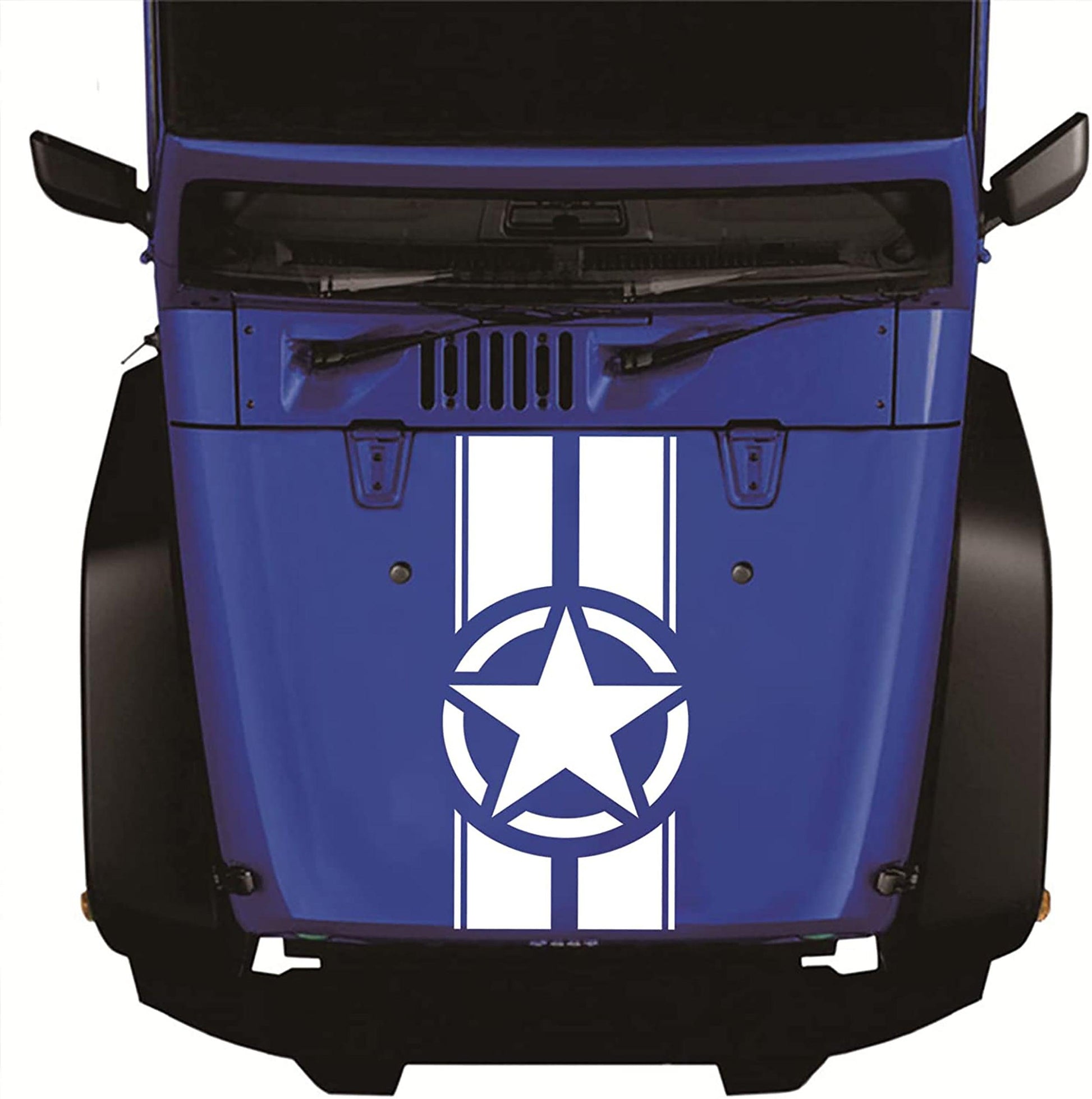 Jeep Wrangler JK (2007-2018) Custom Decals, Graphics and Stickers - Star Hood Stripe - Jkprostickers