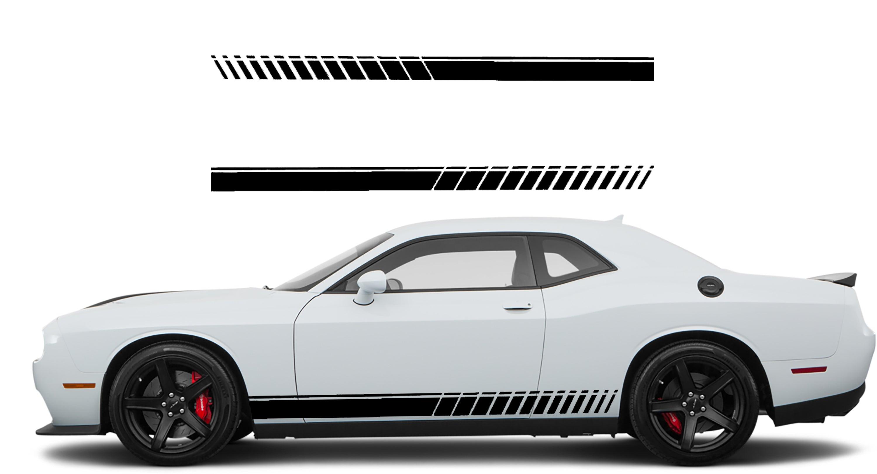 Dodge Challenger Side Stripes Decals (Pair) : Vinyl Graphics Kit Fits (2008-2023)