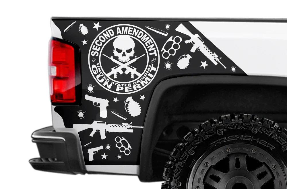 gmc sierra custom vinyl wrap amendment rear fender bed decal kit