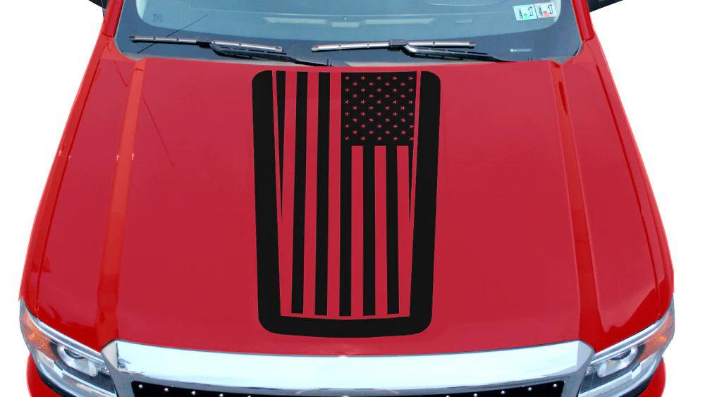 gmc sierra usa america flag hood decal