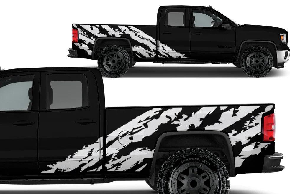 GMC Sierra 2014-2017 Custom Vinyl Decal, Graphics and Stickers - Shred Side Kit - Jkprostickers