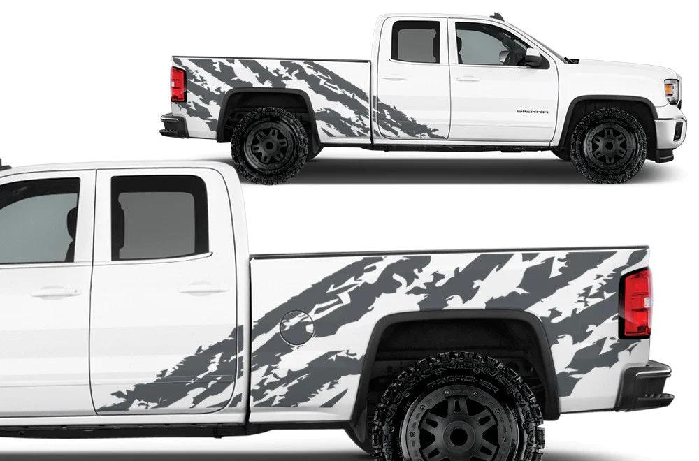 GMC Sierra 2014-2017 Custom Vinyl Decal, Graphics and Stickers - Shred Side Kit - Jkprostickers