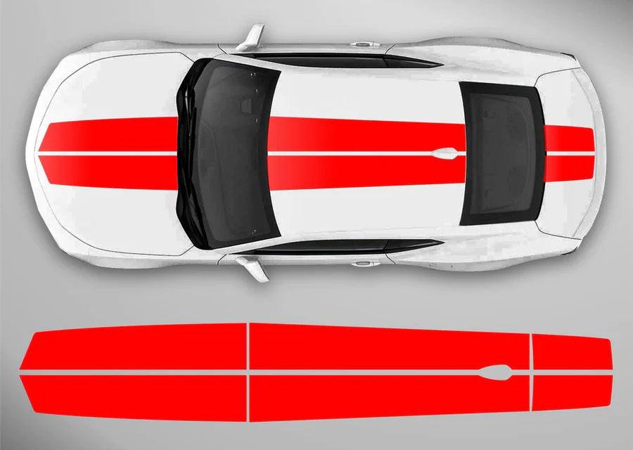 Chevrolet Camaro (2016 to 2018) models | Custom Decals, Graphics and Stickers - Full Body Racing Stripes - Jkprostickers