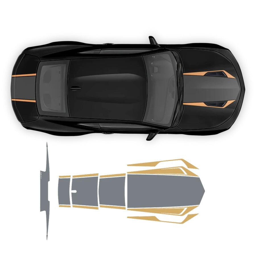 Chevrolet Camaro (2016 to 2018) models | Custom Decals, Graphics and Stickers - 50th Anniversary Hood And Bonnet Stripes - Jkprostickers