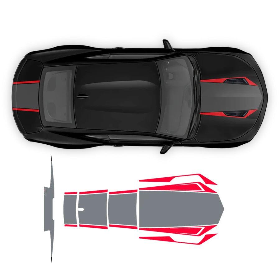 Chevrolet Camaro (2016 to 2018) models | Custom Decals, Graphics and Stickers - 50th Anniversary Hood And Bonnet Stripes - Jkprostickers