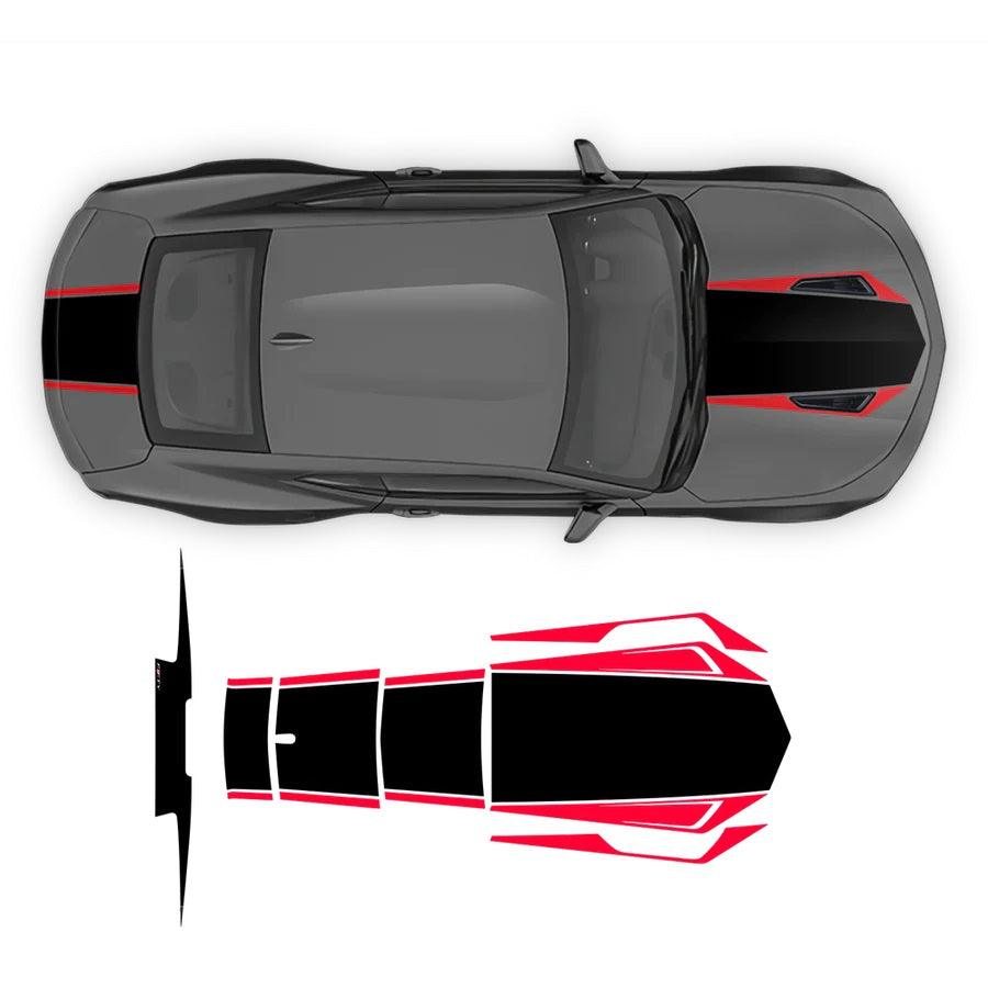 Chevrolet Camaro (2016 to 2018) models | Custom Decals, Graphics and Stickers - 50th Anniversary Hood And Bonnet Stripes - Jkprostickers
