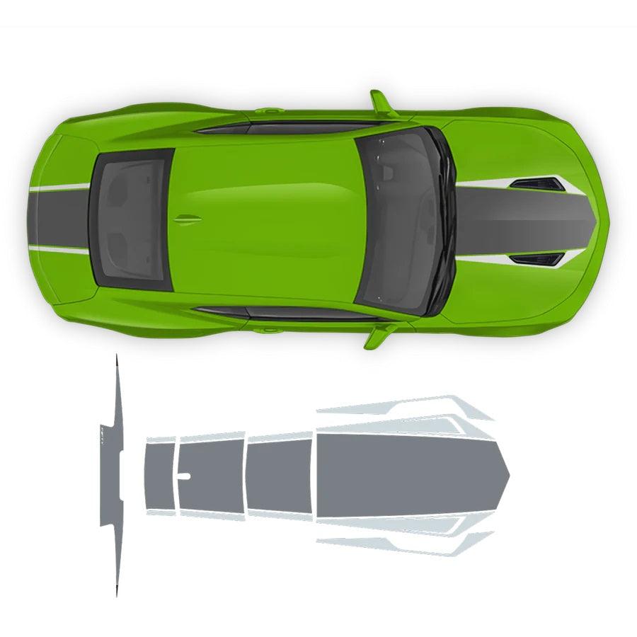 Chevrolet Camaro (2016 to 2018) models | Custom Decals, Graphics and Stickers - 50th Anniversary Hood And Bonnet Stripes - Jkprostickers