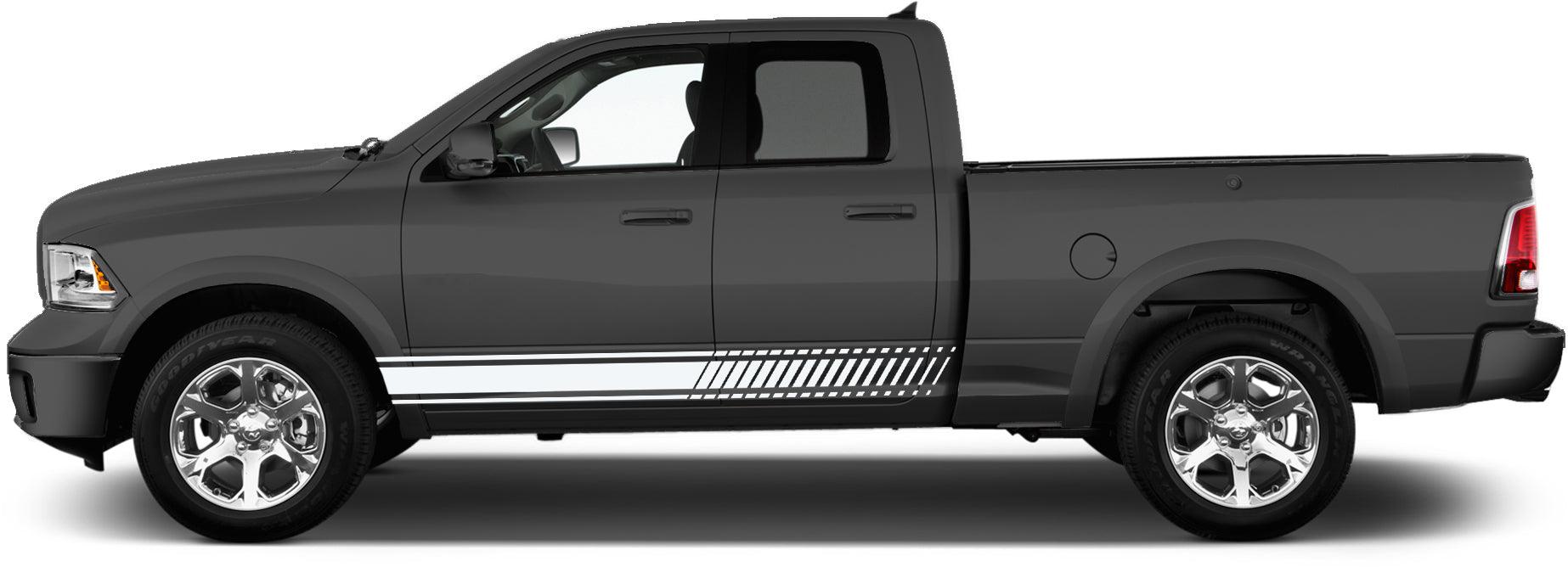 Dodge Ram 1500/2500/3500 (2009-2018) Custom Vinyl Decals, Graphics and Stickers - Side Stripes (Pair) - Jkprostickers