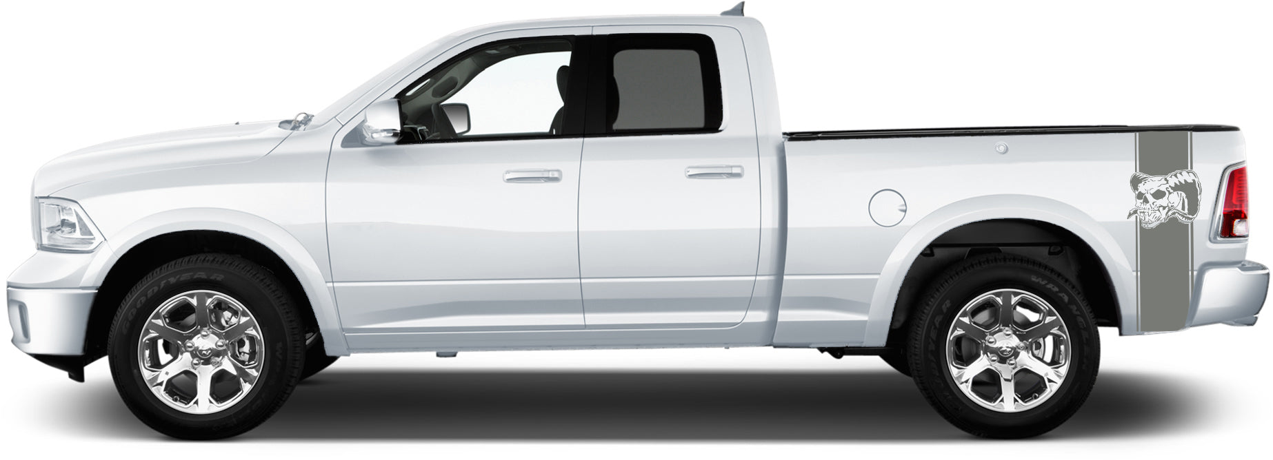 Dodge Ram Skull Bed Decals (Pair) : Vinyl Graphics Kit Fits (2009-2018)