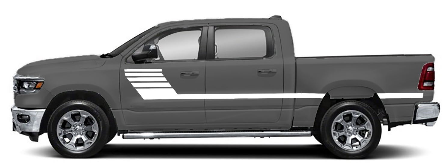 Classic Hockey Stripe Side Door Decals for Dodge Ram 5th Gen - Performance Truck Side Graphics
