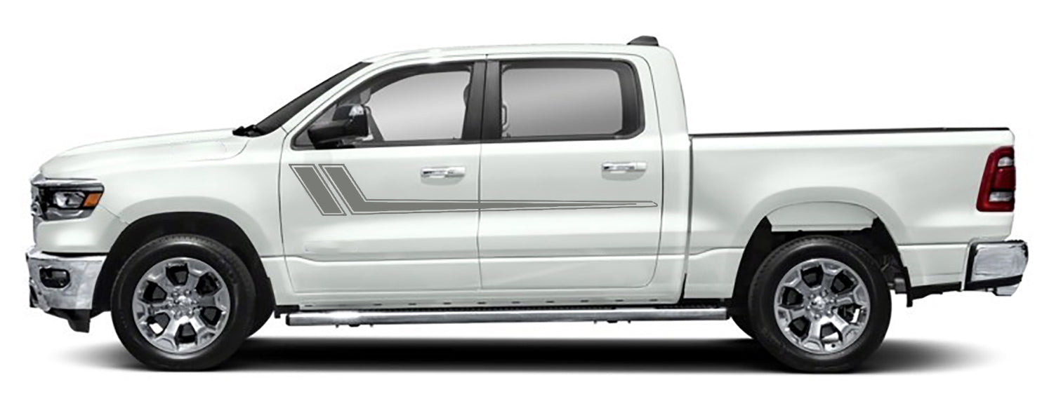 Premium Upper Door Hockey Stripe Vinyl Decal Kit for Ram 1500 5th Gen