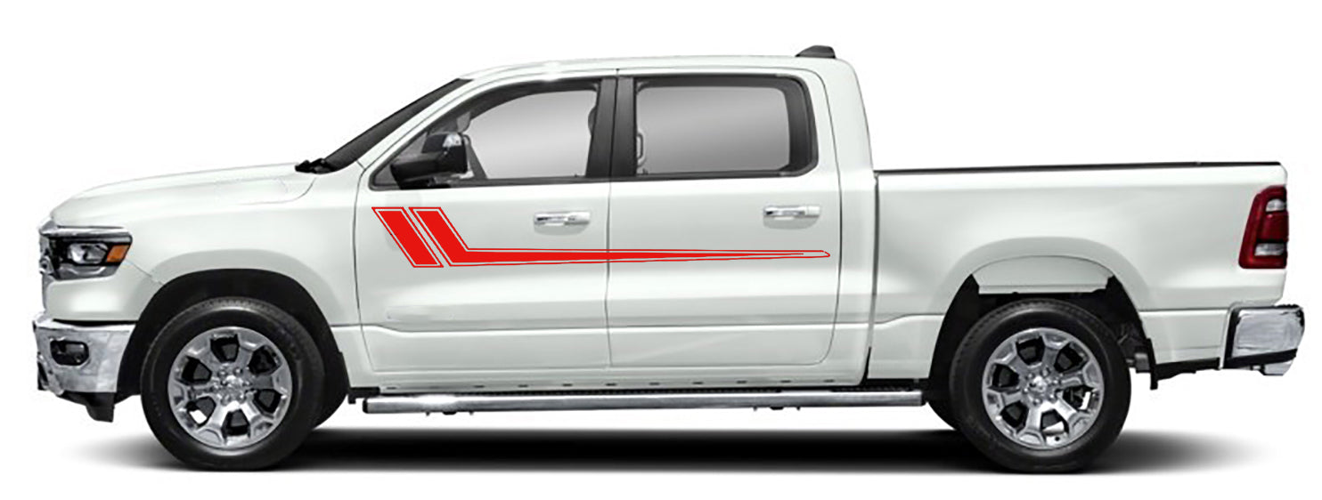 Premium Upper Door Hockey Stripe Vinyl Decal Kit for Ram 1500 5th Gen