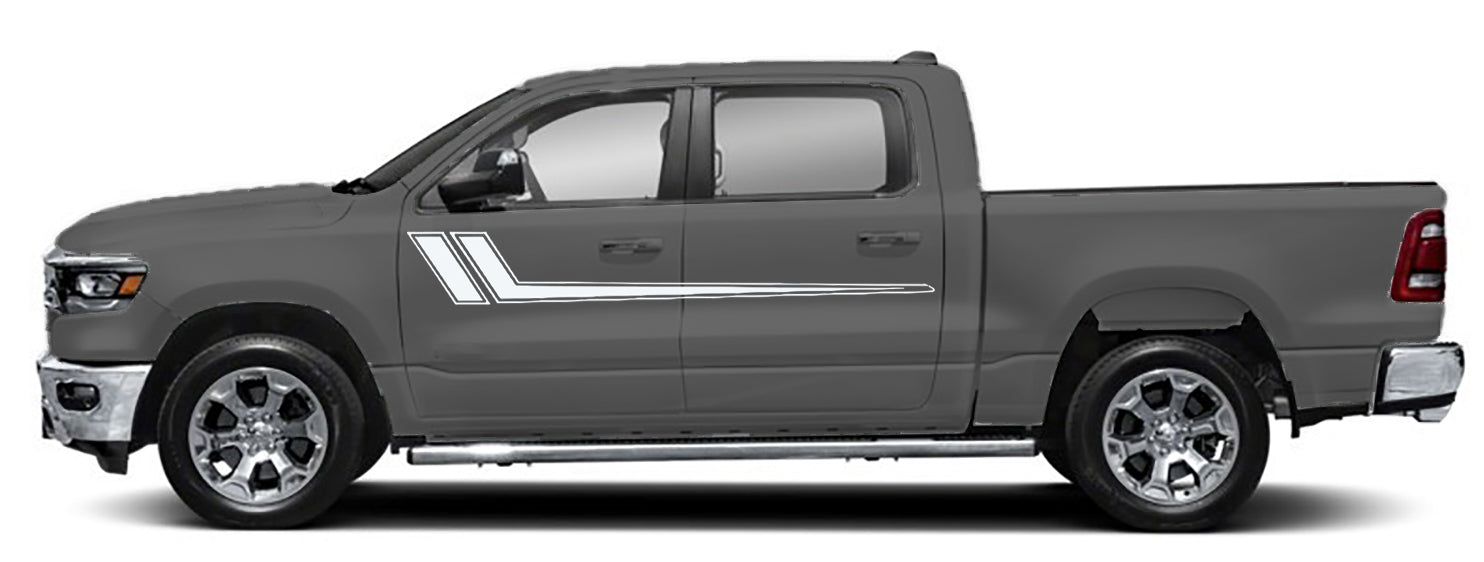 Premium Upper Door Hockey Stripe Vinyl Decal Kit for Ram 1500 5th Gen