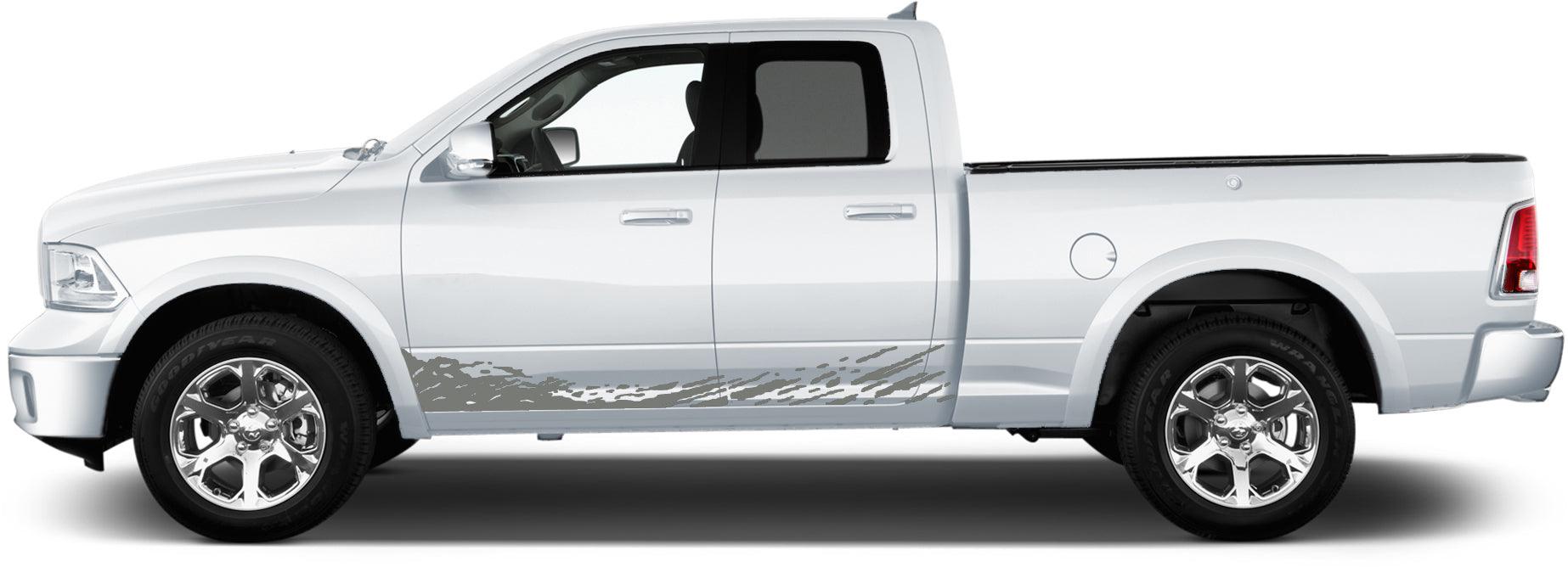 Dodge Ram 1500/2500/3500 (2009-2018) Custom Vinyl Decals, Graphics and Stickers - Mud Splash (Pair) - Jkprostickers