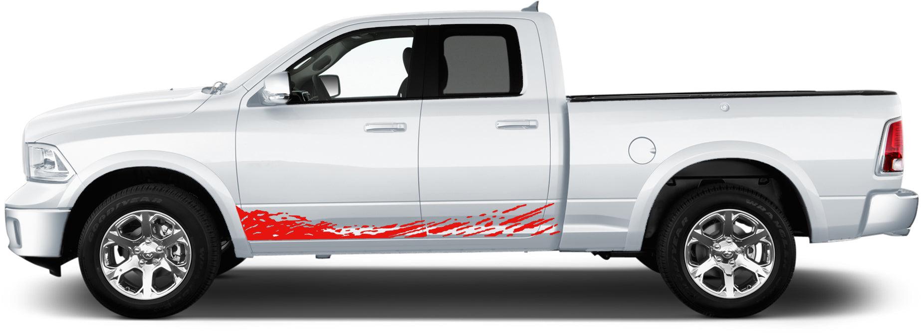 Dodge Ram 1500/2500/3500 (2009-2018) Custom Vinyl Decals, Graphics and Stickers - Mud Splash (Pair) - Jkprostickers