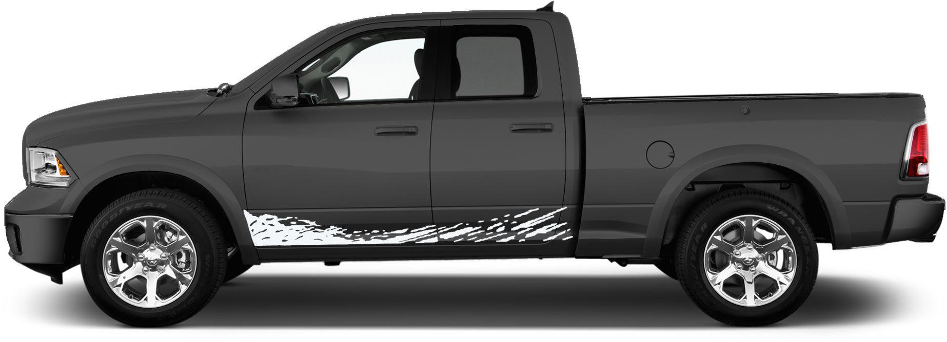 Dodge Ram 1500/2500/3500 (2009-2018) Custom Vinyl Decals, Graphics and Stickers - Mud Splash (Pair) - Jkprostickers
