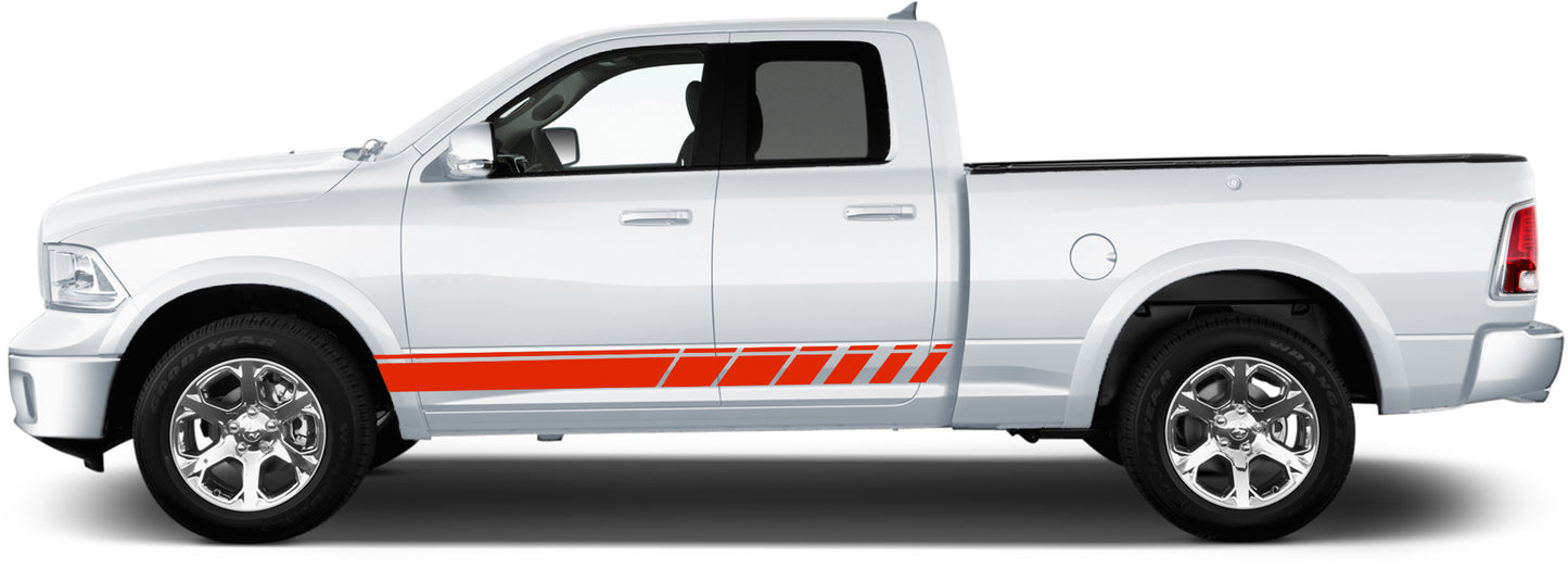 Dodge Ram Side Stripes Decals (Pair) : Vinyl Graphics Kit Fits (2009-2018)