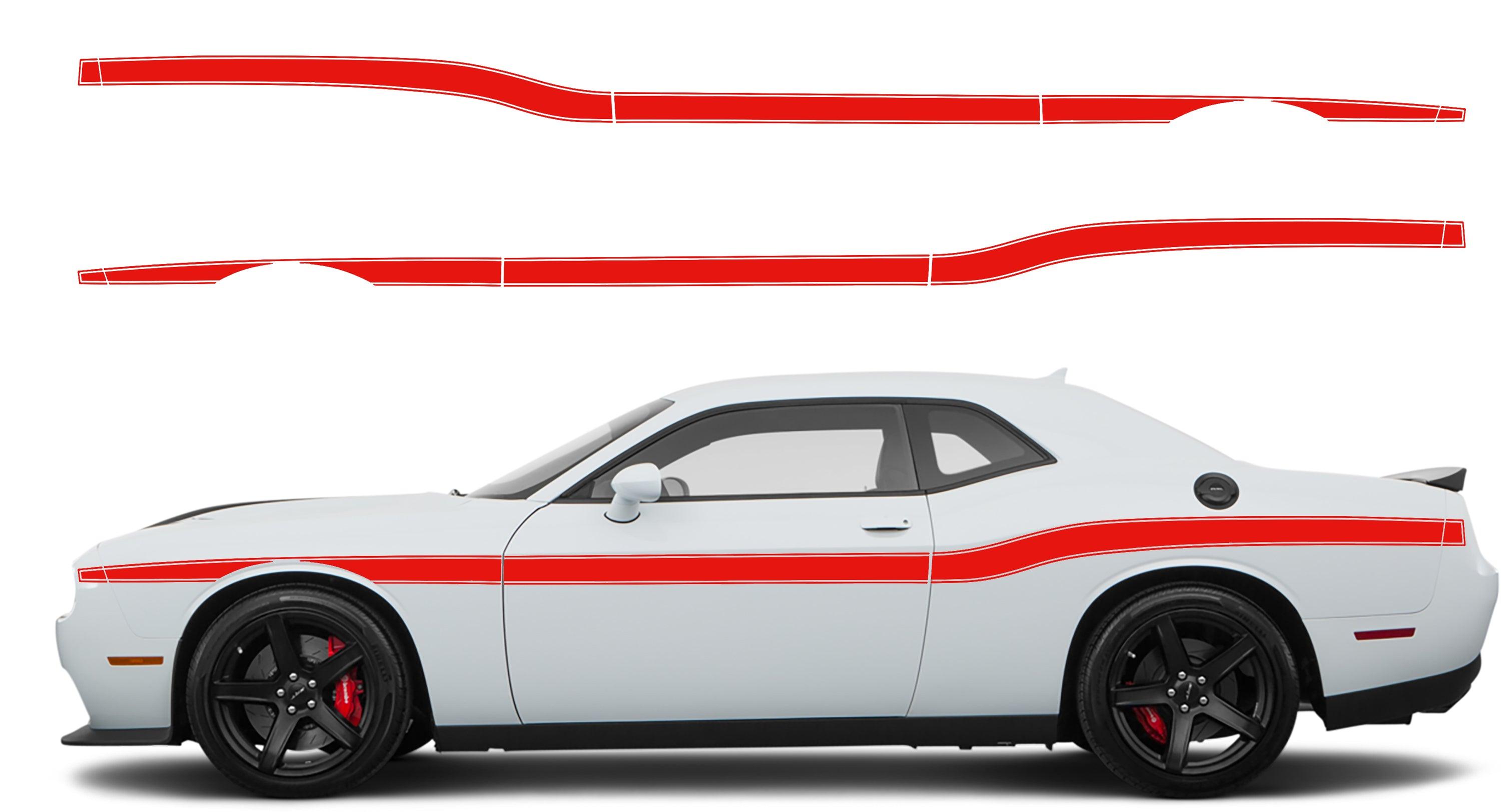 Dodge Challenger, R/T, SRT (2008-2023) Custom Vinyl Decal Graphics - Beltline Standerd (Pair) - Jkprostickers