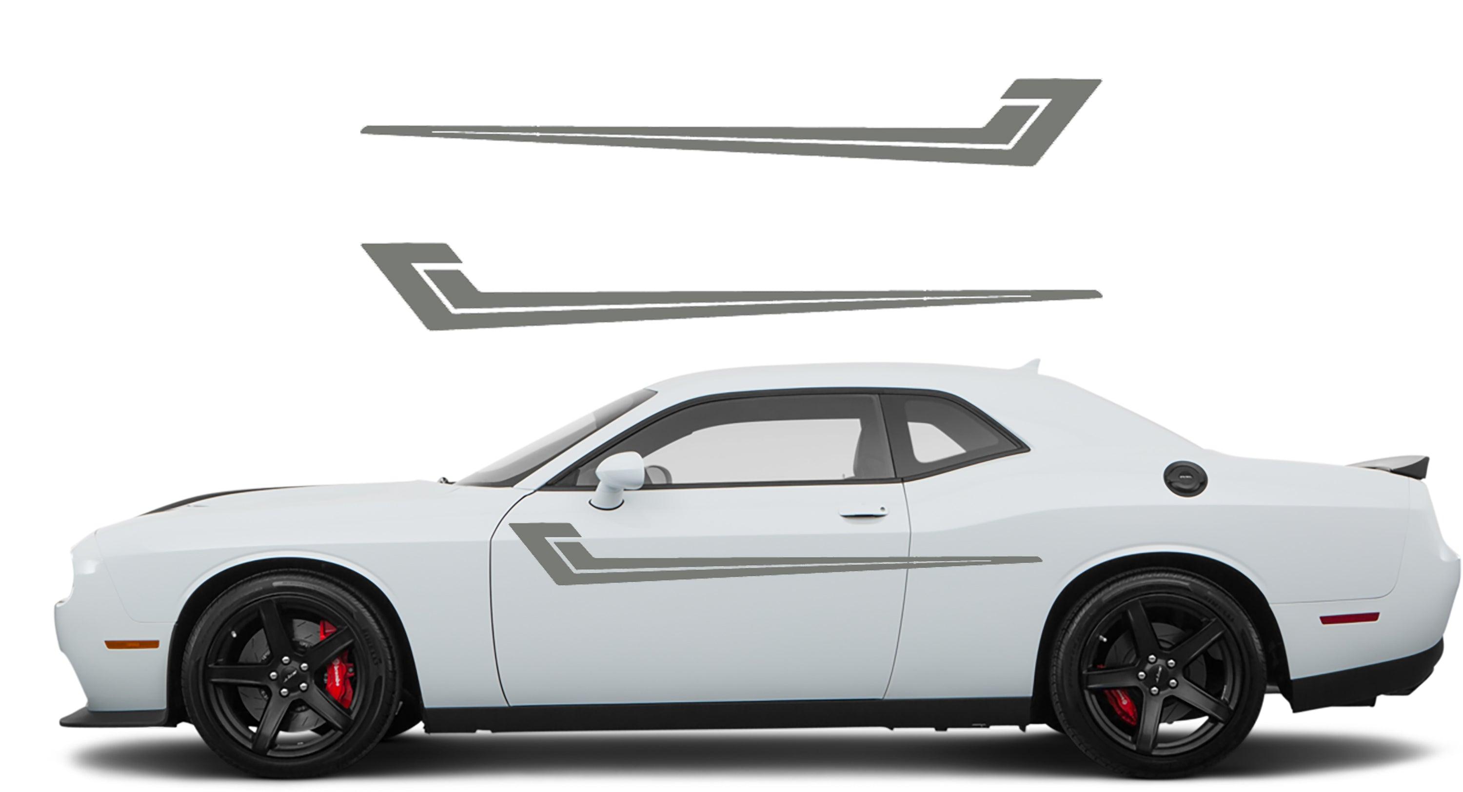 Dodge Challenger, R/T, SRT (2008-2023) Custom Vinyl Decal Graphics - Door Stripes (Pair) - Jkprostickers