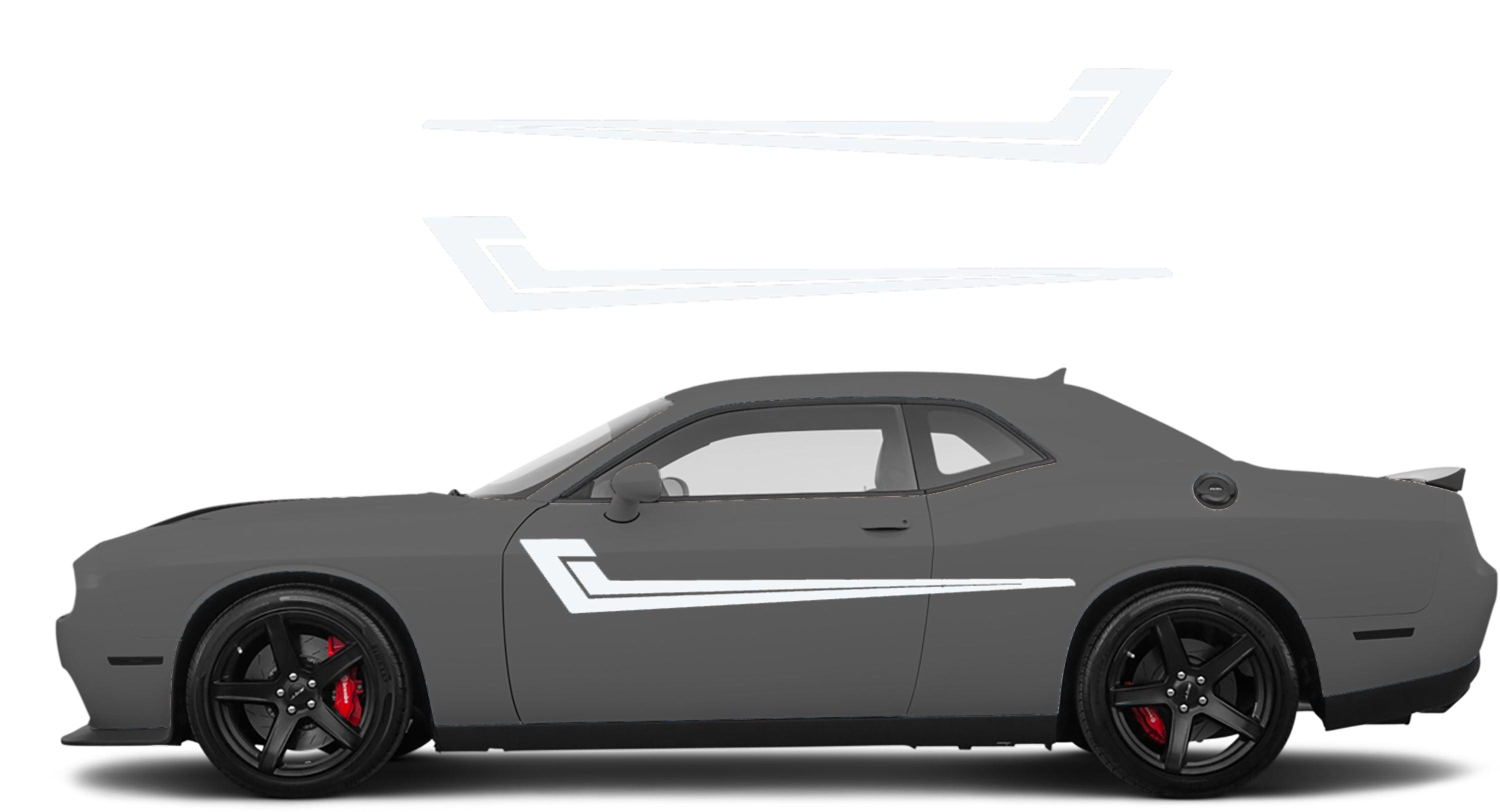 Dodge Challenger, R/T, SRT (2008-2023) Custom Vinyl Decal Graphics - Door Stripes (Pair) - Jkprostickers