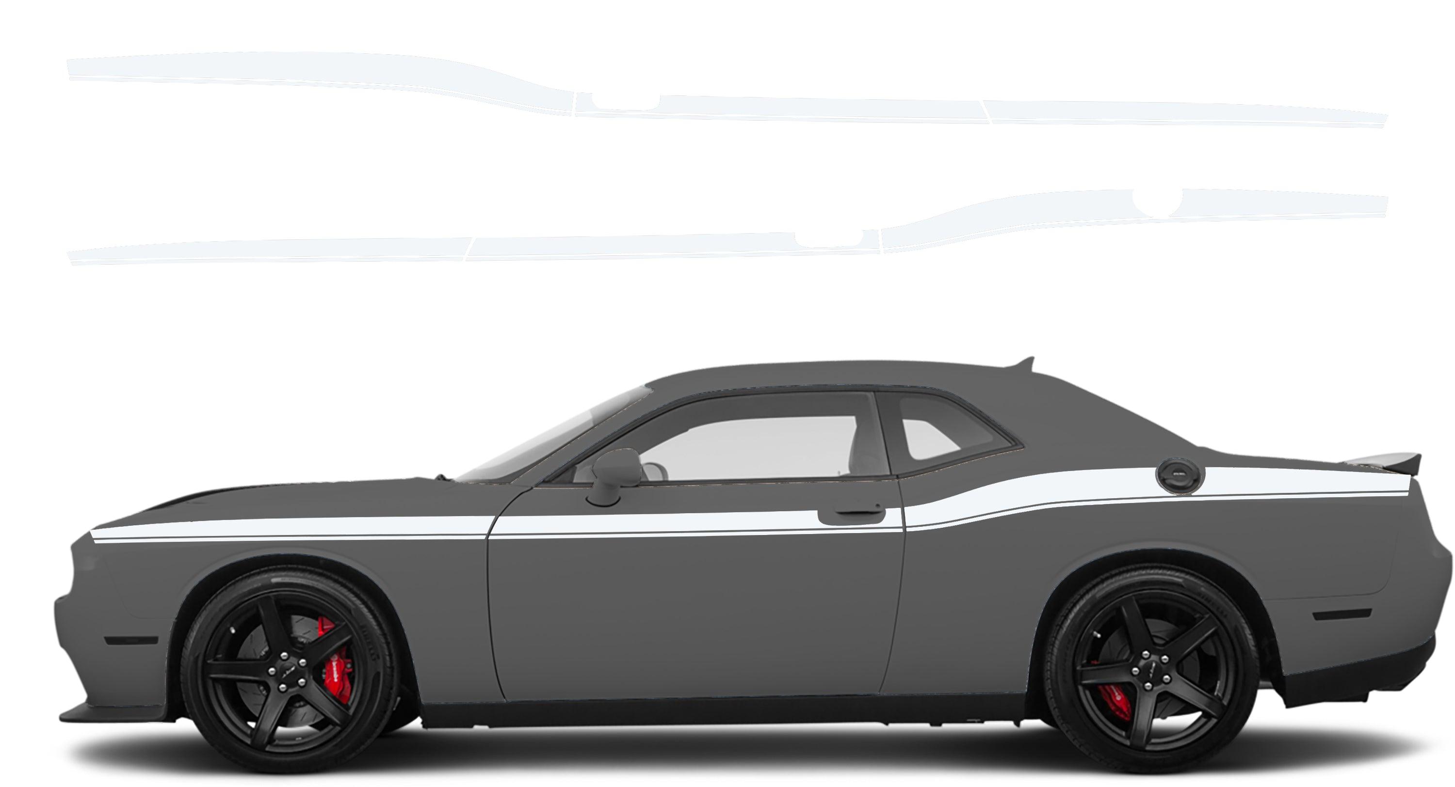 Dodge Challenger, R/T, SRT (2008-2023) Custom Vinyl Decal Graphics - Lower Pin Beltline Kit - Jkprostickers