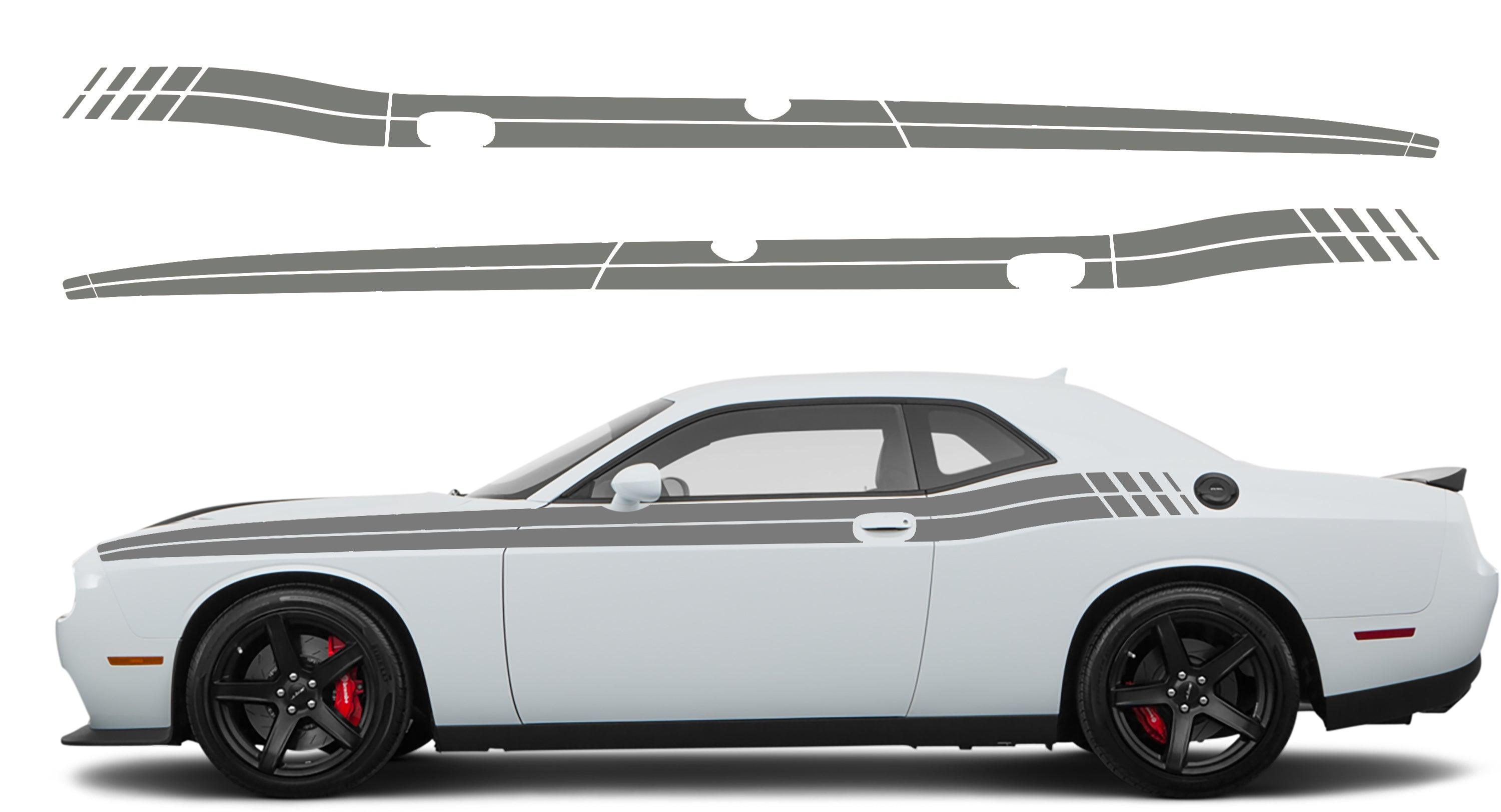 Dodge Challenger, R/T, SRT (2008-2023) Custom Vinyl Decal Graphics - Tail Strobe Stripes - Jkprostickers