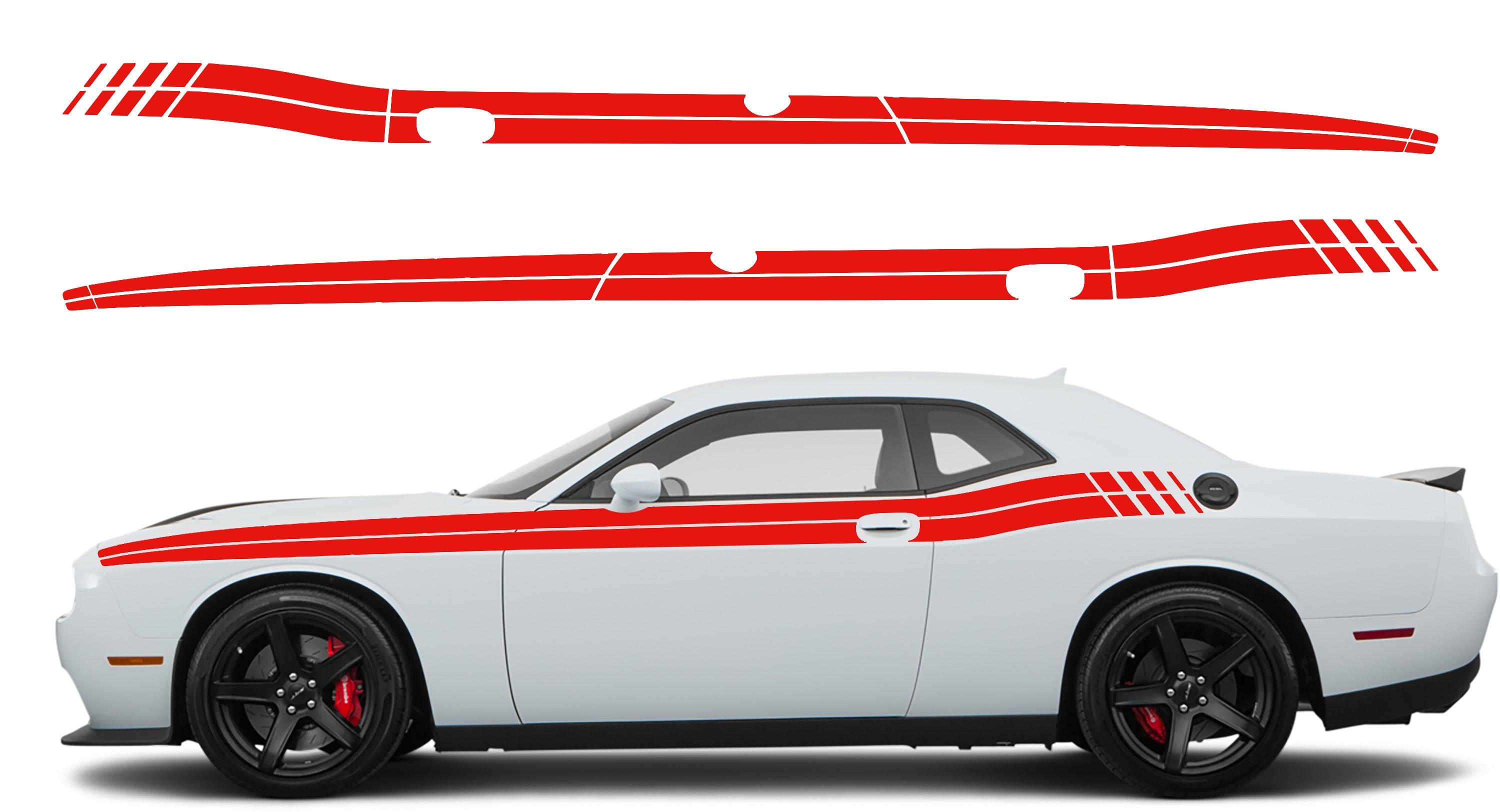 Dodge Challenger, R/T, SRT (2008-2023) Custom Vinyl Decal Graphics - Tail Strobe Stripes - Jkprostickers