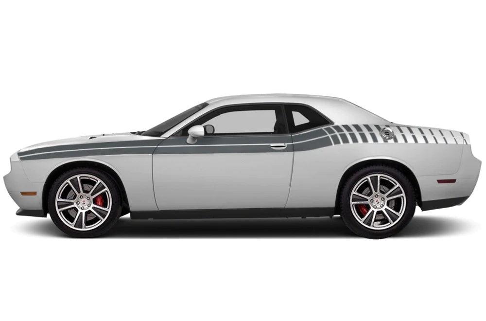 Dodge Challenger Gradient Side Stripes Decals (Pair) : Vinyl Graphics Kit Fits (2008-2023)