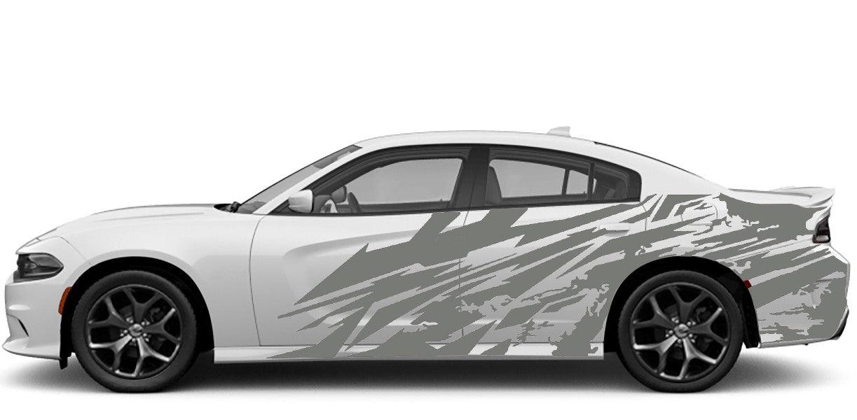 Dodge Charger, GT, SXT, SRT, Hellcat (2015 to 2023) | Custom Vinyl Decal Graphics - Grunge Vestroyed Kit (Pair) - Jkprostickers