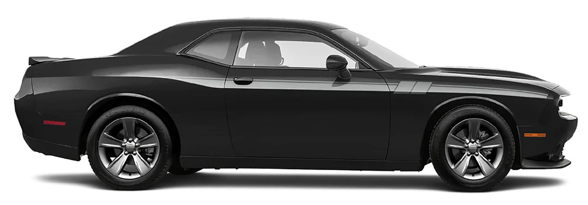 black car with gray Fury Side Racing Stripes Decals