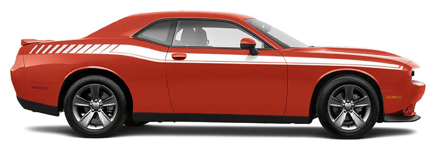 red car white Long Side Stripe Decals